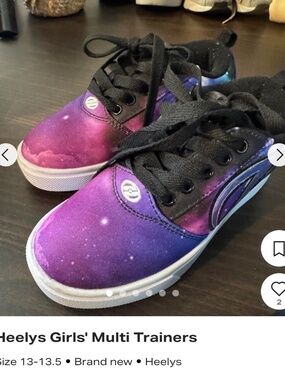 Heelys girls galaxy size 13 purple black